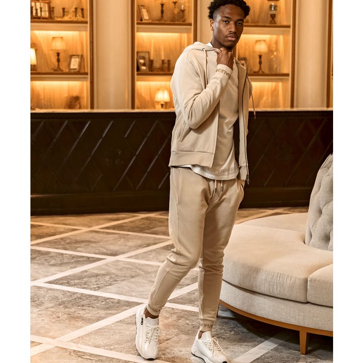 1PIU1UGUALE3 RELAXラインストーンカフスウェットジップパーカー | SHIFFON  | 詳細画像4 