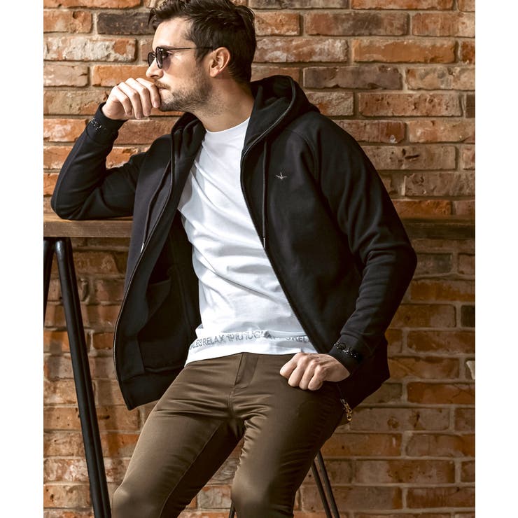 1PIU1UGUALE3 RELAXラインストーンカフスウェットジップパーカー | SHIFFON  | 詳細画像8 