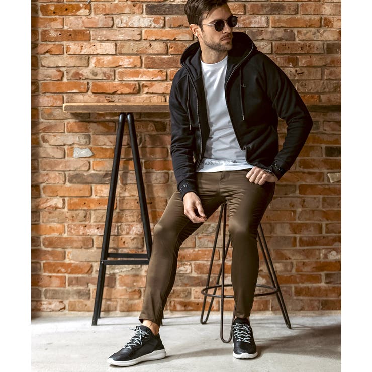 1PIU1UGUALE3 RELAXラインストーンカフスウェットジップパーカー | SHIFFON  | 詳細画像9 