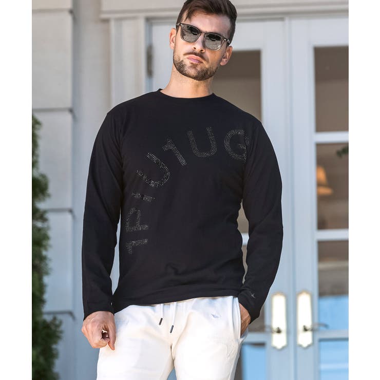 1PIU1UGUALE3 RELAX ラインストーンロゴ長袖Tシャツ | SHIFFON  | 詳細画像7 