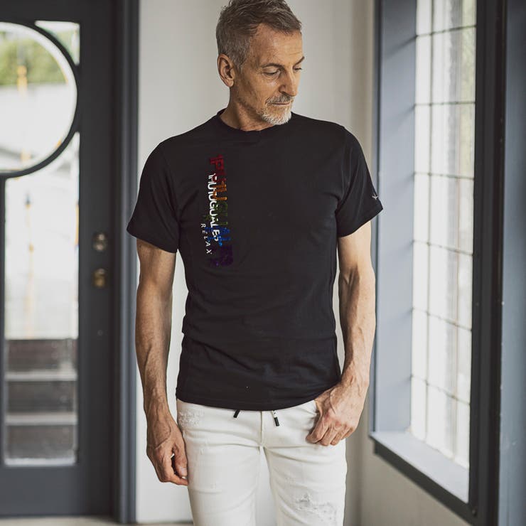 1PIU1UGUALE3 RELAX レインボー3Dダブルロゴ半袖Tシャツ | SHIFFON  | 詳細画像12 