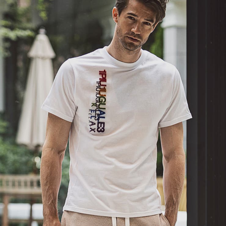 1PIU1UGUALE3 RELAX レインボー3Dダブルロゴ半袖Tシャツ | SHIFFON  | 詳細画像8 