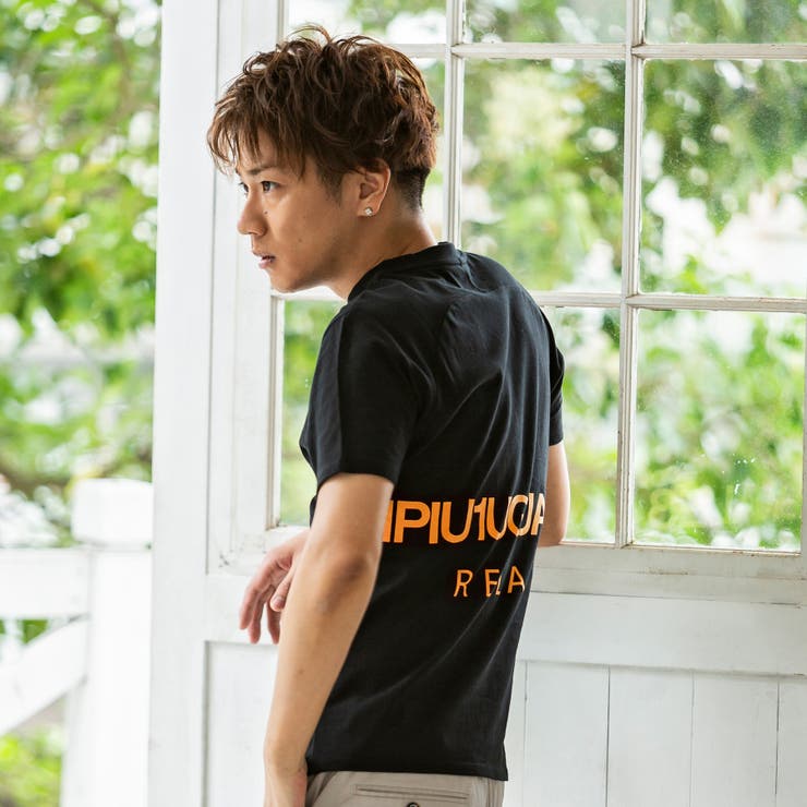 1PIU1UGUALE3 RELAX ネオンカラーロゴプリントTシャツ[品番