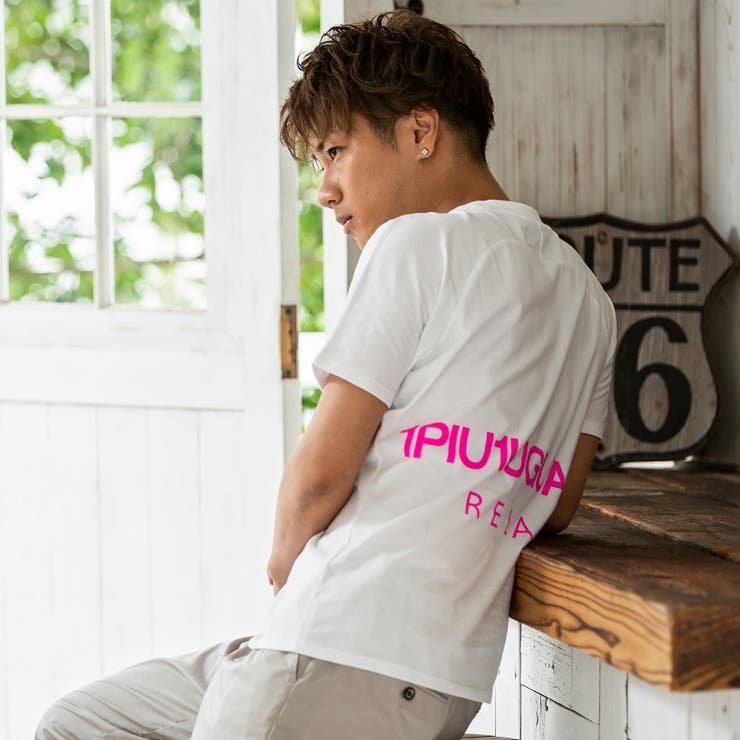 1PIU1UGUALE3 RELAX ネオンカラーロゴプリントTシャツ[品番