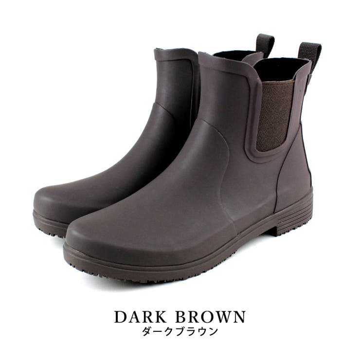 darkbrown | サイドゴア レインブーツ 完全防水 ショートブーツ | SHOE FANTASY