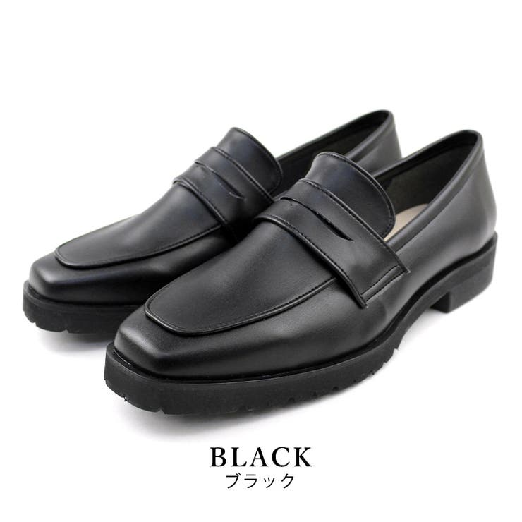 black | 日本製 厚底コインローファー 晴雨兼用 | SHOE FANTASY