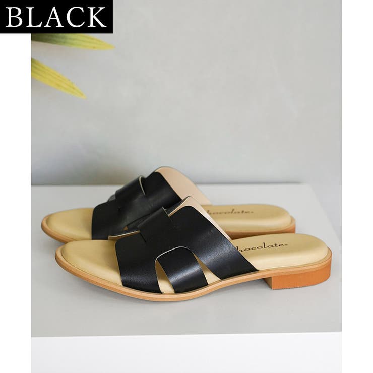 日本製 デザインカット ミュールサンダル ローヒール ぺたんこ | SHOE FANTASY | 詳細画像13 