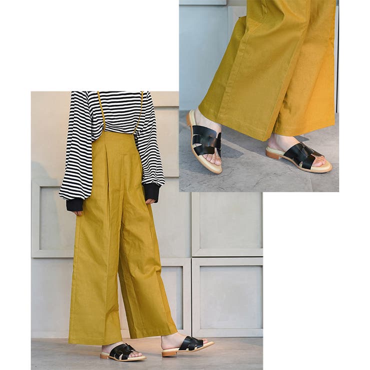 日本製 デザインカット ミュールサンダル ローヒール ぺたんこ | SHOE FANTASY | 詳細画像16 