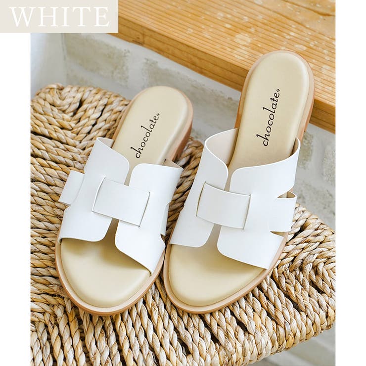 日本製 デザインカット ミュールサンダル ローヒール ぺたんこ | SHOE FANTASY | 詳細画像27 