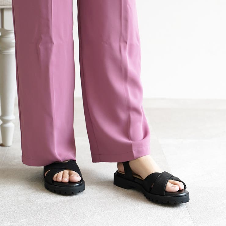 日本製 クロスベルト カジュアル サンダル ローヒール ぺたんこ | SHOE FANTASY | 詳細画像27 