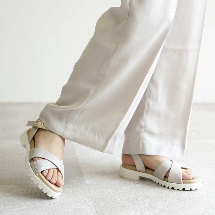 日本製 クロスベルト カジュアル サンダル ローヒール ぺたんこ | SHOE FANTASY | 詳細画像35 