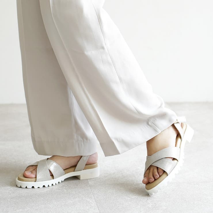 日本製 クロスベルト カジュアル サンダル ローヒール ぺたんこ | SHOE FANTASY | 詳細画像36 