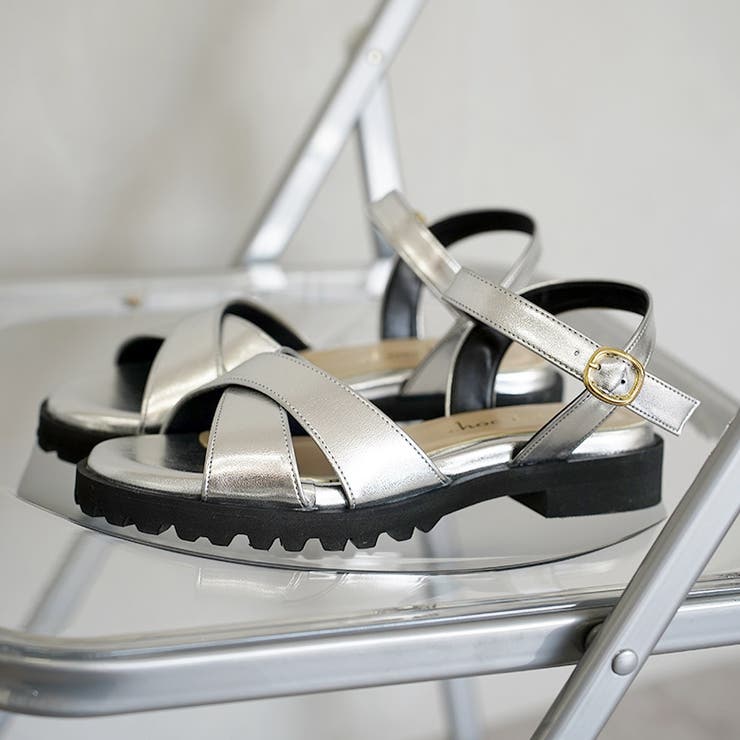 日本製 クロスベルト カジュアル サンダル ローヒール ぺたんこ | SHOE FANTASY | 詳細画像38 