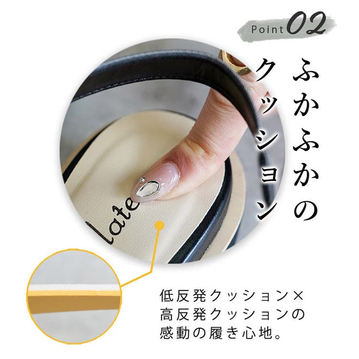 日本製 ダブルベルト カジュアル サンダル ローヒール ぺたんこ | SHOE FANTASY | 詳細画像5 