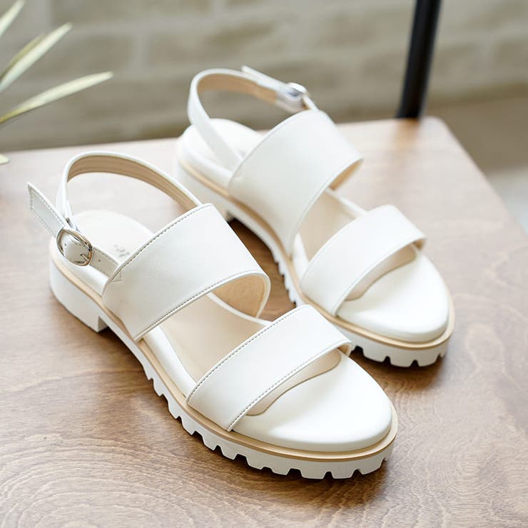 日本製 ダブルベルト カジュアル サンダル ローヒール ぺたんこ | SHOE FANTASY | 詳細画像31 