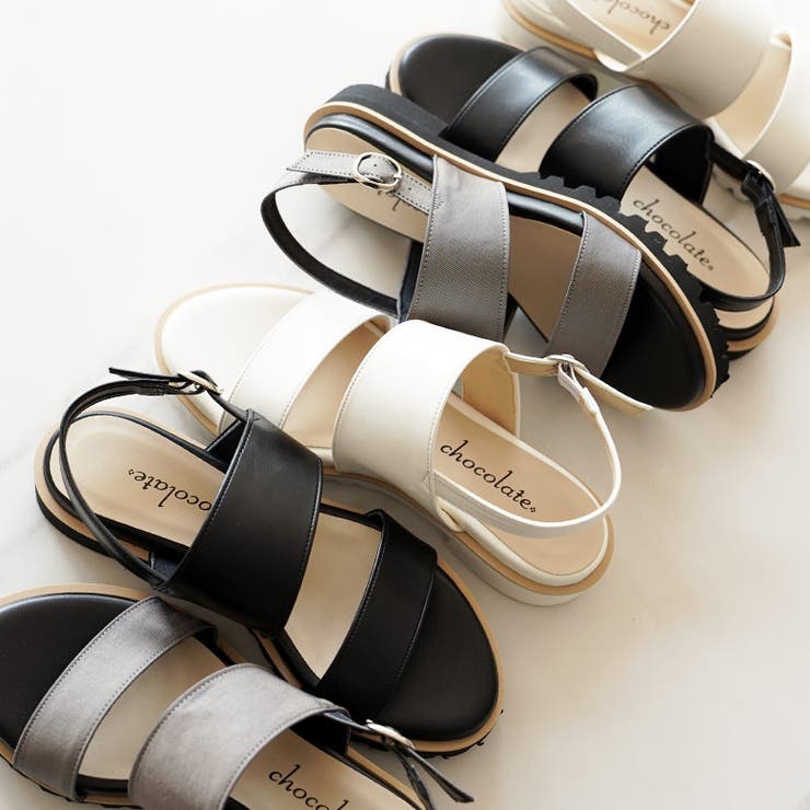 日本製 ダブルベルト カジュアル サンダル ローヒール ぺたんこ | SHOE FANTASY | 詳細画像15 