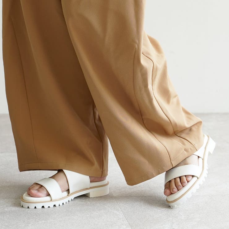 日本製 ダブルベルト カジュアル サンダル ローヒール ぺたんこ | SHOE FANTASY | 詳細画像37 