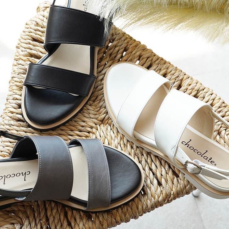 日本製 ダブルベルト カジュアル サンダル ローヒール ぺたんこ | SHOE FANTASY | 詳細画像16 