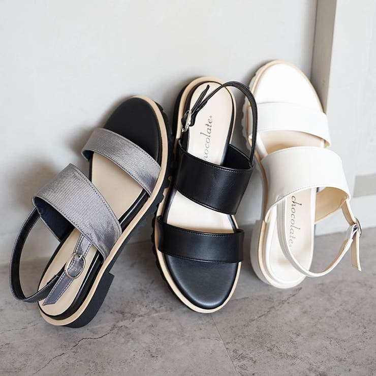 日本製 ダブルベルト カジュアル サンダル ローヒール ぺたんこ | SHOE FANTASY | 詳細画像18 