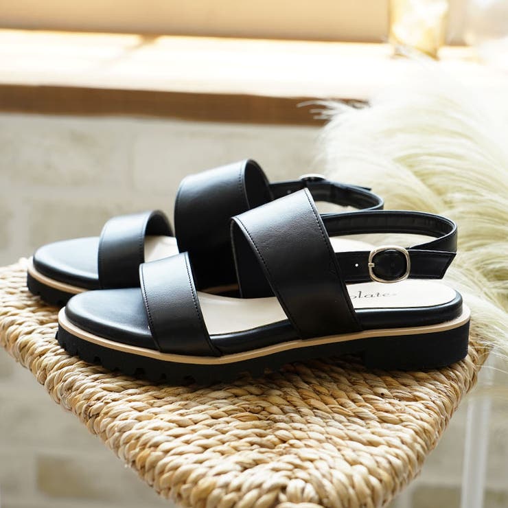 日本製 ダブルベルト カジュアル サンダル ローヒール ぺたんこ | SHOE FANTASY | 詳細画像22 