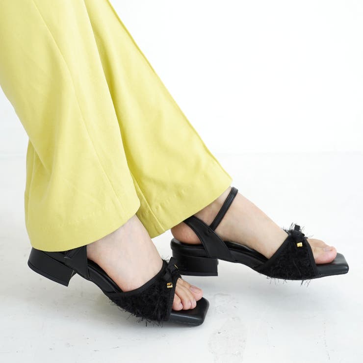 日本製 グログランリボン付き シャギーチュール サンダル | SHOE FANTASY | 詳細画像25 