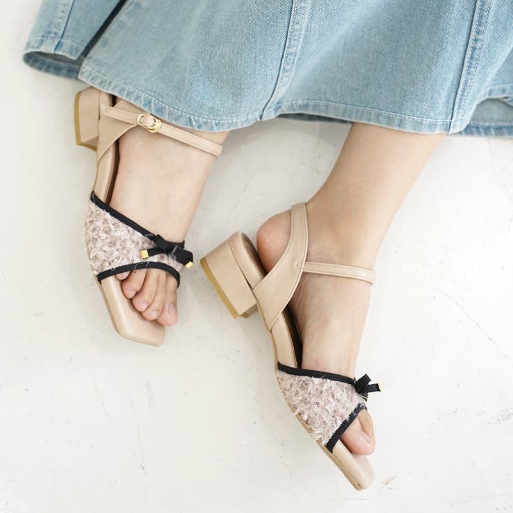 日本製 グログランリボン付き シャギーチュール サンダル | SHOE FANTASY | 詳細画像29 