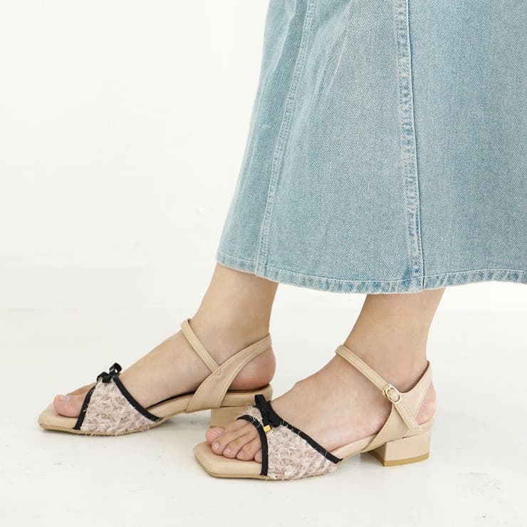 日本製 グログランリボン付き シャギーチュール サンダル | SHOE FANTASY | 詳細画像32 