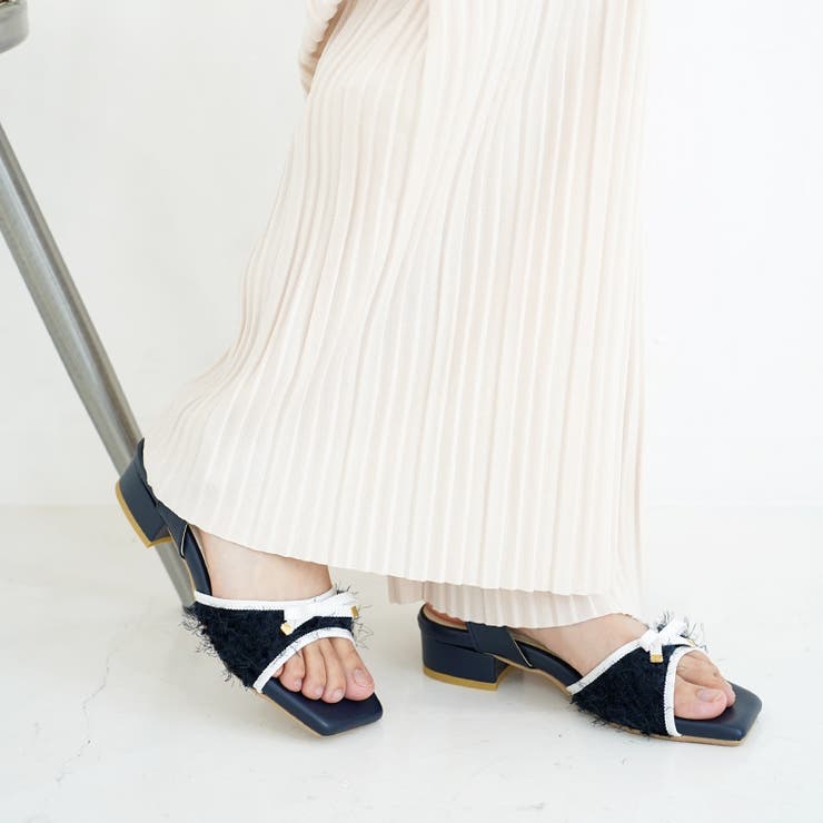 日本製 グログランリボン付き シャギーチュール サンダル | SHOE FANTASY | 詳細画像36 
