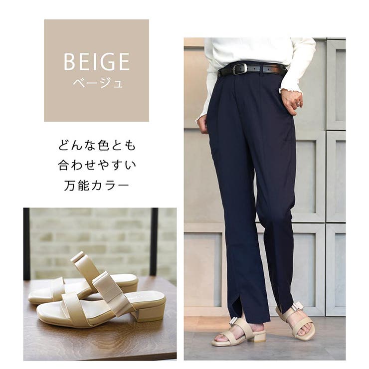 日本製 グログランリボン ダブルベルト ミュール サンダル | SHOE FANTASY | 詳細画像12 