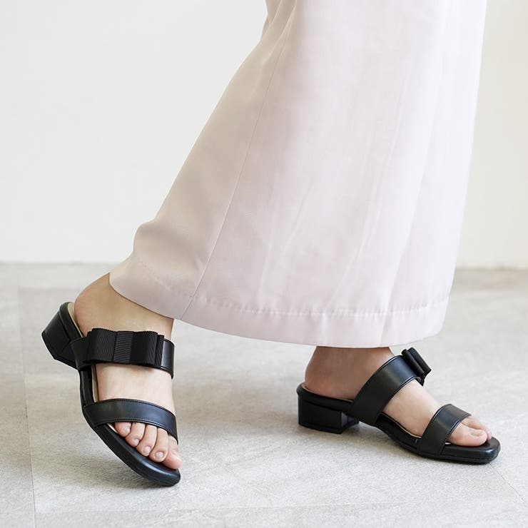 日本製 グログランリボン ダブルベルト ミュール サンダル | SHOE FANTASY | 詳細画像26 