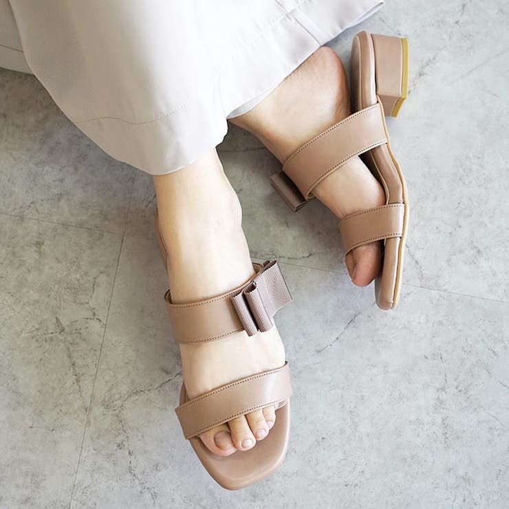 日本製 グログランリボン ダブルベルト ミュール サンダル | SHOE FANTASY | 詳細画像38 