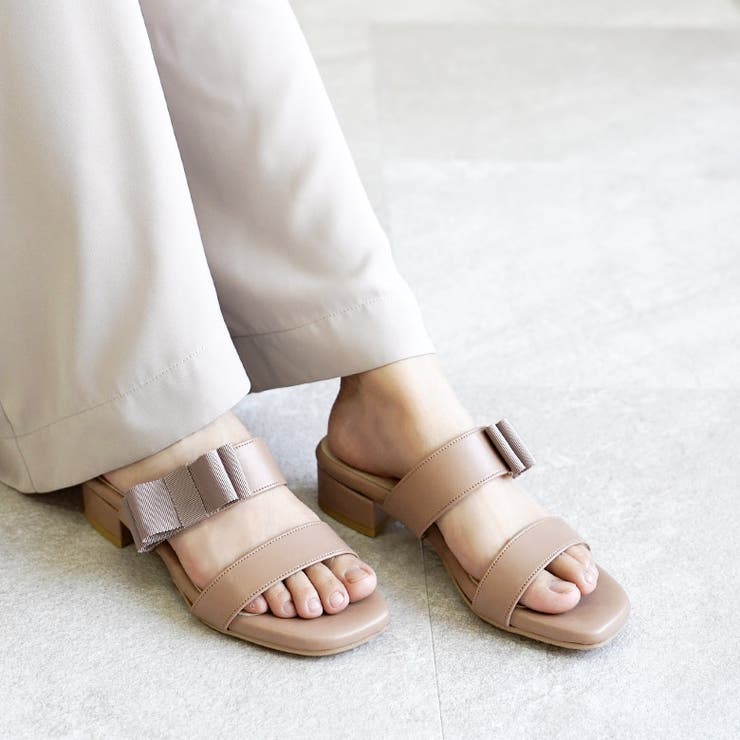 日本製 グログランリボン ダブルベルト ミュール サンダル | SHOE FANTASY | 詳細画像40 