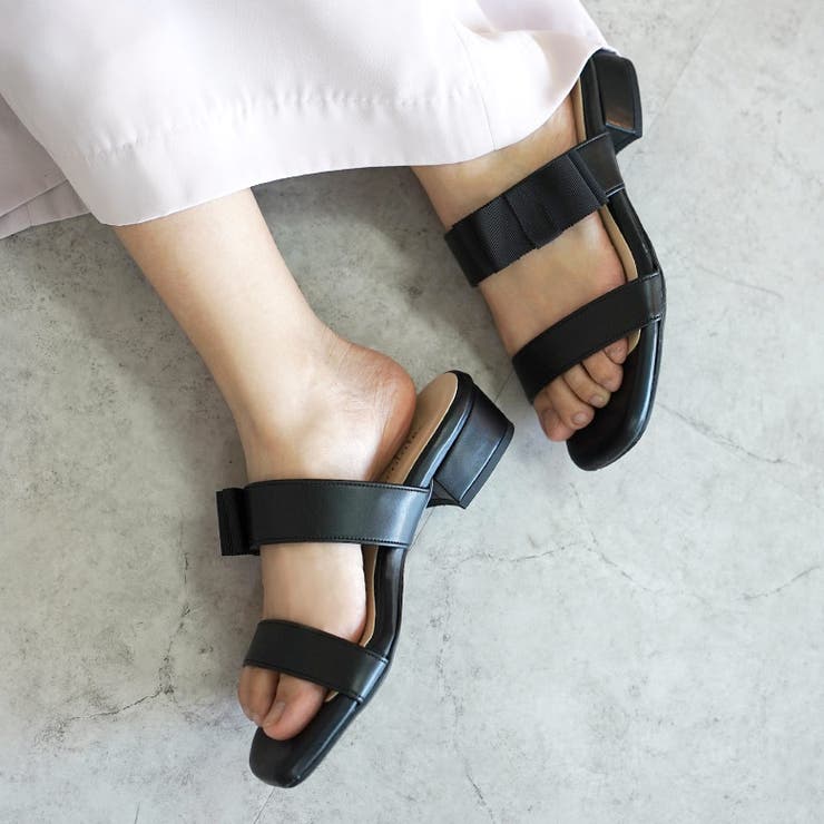 日本製 グログランリボン ダブルベルト ミュール サンダル | SHOE FANTASY | 詳細画像22 