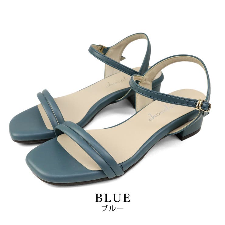 blue | 日本製 ダブルベルト ストラップ サンダル 痛くない 柔らかい | SHOE FANTASY