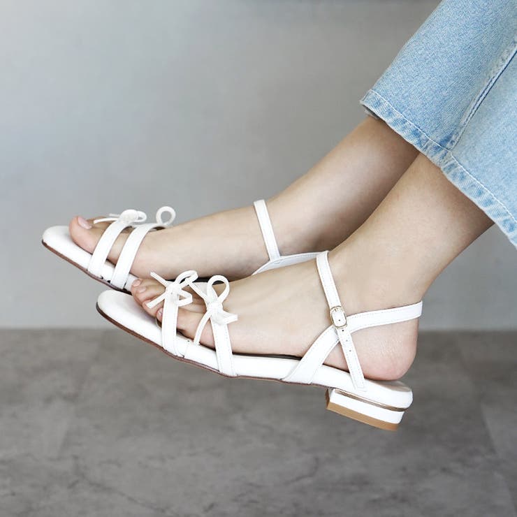 日本製 ダブルリボン ストラップ サンダル 痛くない 柔らかい | SHOE FANTASY | 詳細画像27 