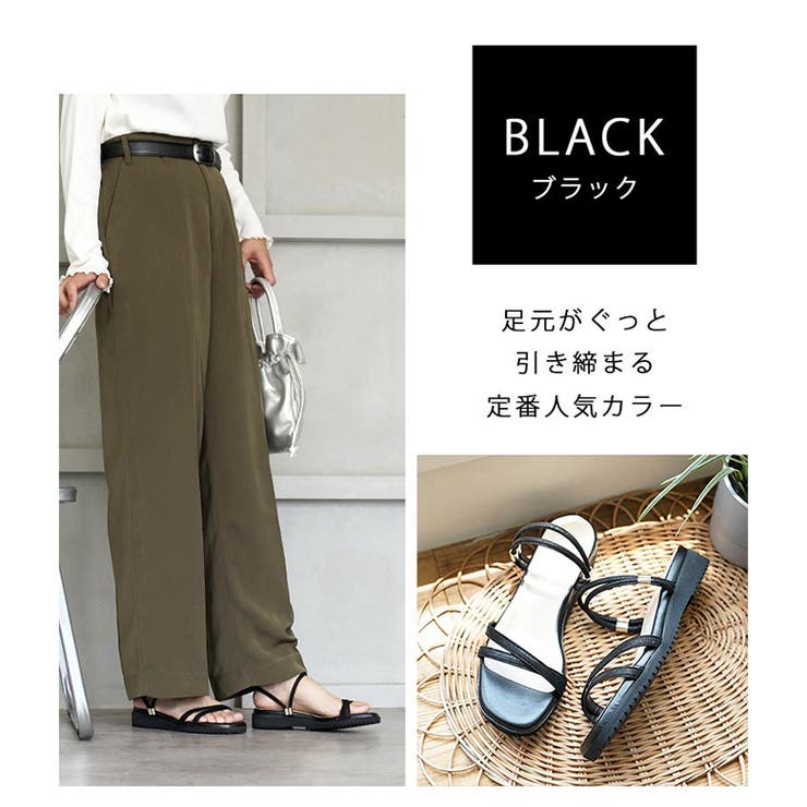 日本製 カジュアル 2way ベルト サンダル ローヒール ぺたんこ | SHOE FANTASY | 詳細画像12 