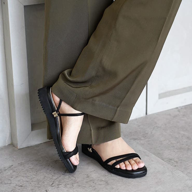 日本製 カジュアル 2way ベルト サンダル ローヒール ぺたんこ | SHOE FANTASY | 詳細画像28 