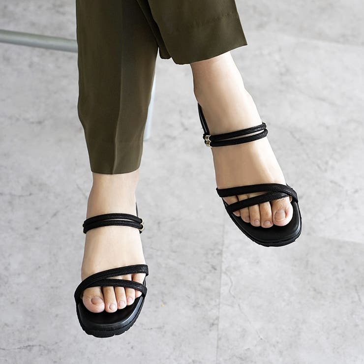 日本製 カジュアル 2way ベルト サンダル ローヒール ぺたんこ | SHOE FANTASY | 詳細画像29 