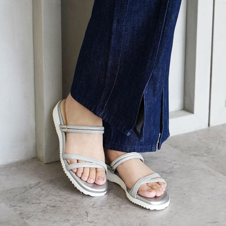 日本製 カジュアル 2way ベルト サンダル ローヒール ぺたんこ | SHOE FANTASY | 詳細画像44 