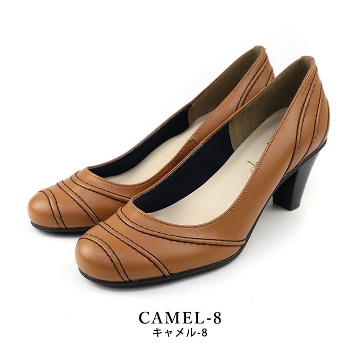 camel-8 | 日本製 シンプルステッチパンプス 結婚式 | SHOE FANTASY