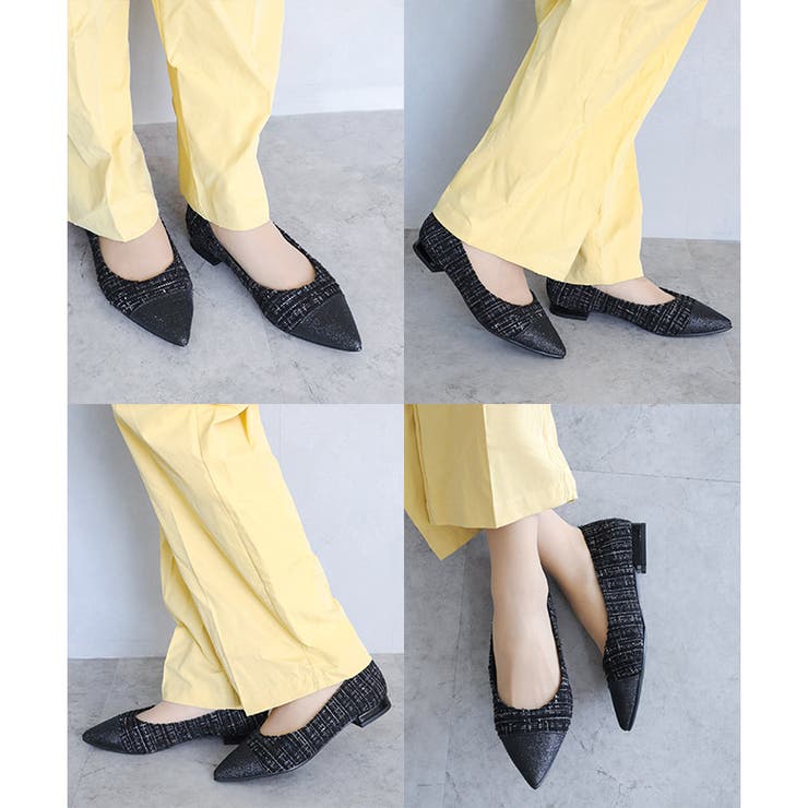日本製 ポインテッドトゥ トゥキャップ パンプス ローヒール 幅広 | SHOE FANTASY | 詳細画像23 