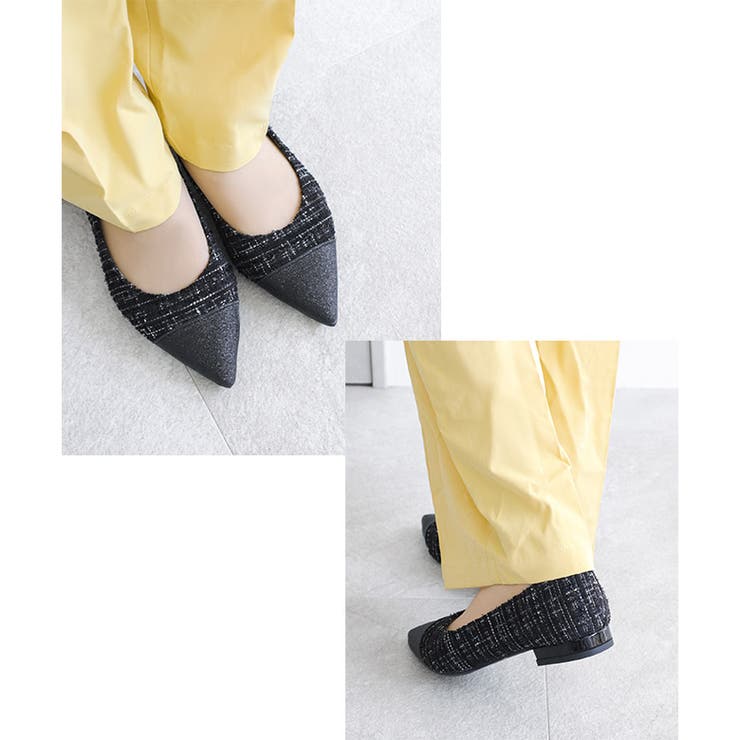 日本製 ポインテッドトゥ トゥキャップ パンプス ローヒール 幅広 | SHOE FANTASY | 詳細画像24 