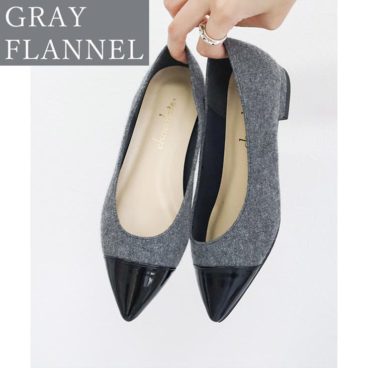 日本製 ポインテッドトゥ トゥキャップ パンプス ローヒール 幅広 | SHOE FANTASY | 詳細画像25 