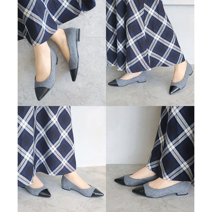 日本製 ポインテッドトゥ トゥキャップ パンプス ローヒール 幅広 | SHOE FANTASY | 詳細画像28 