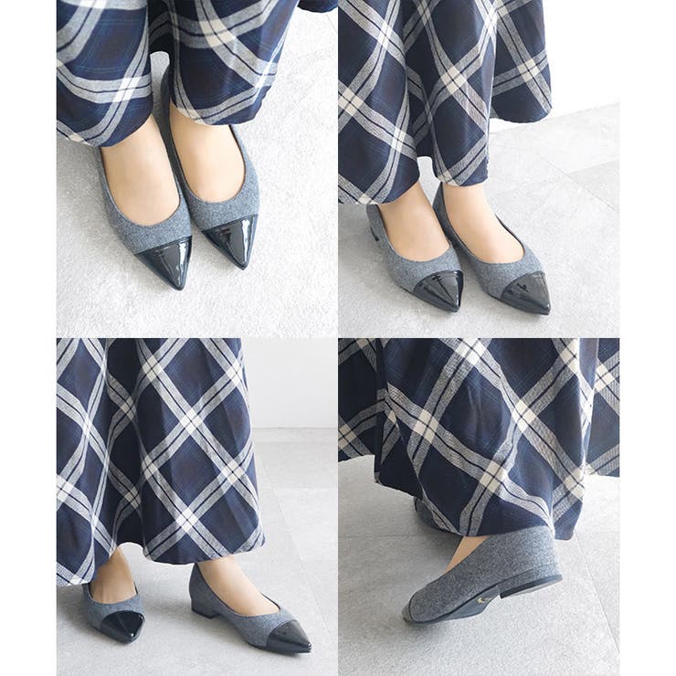 日本製 ポインテッドトゥ トゥキャップ パンプス ローヒール 幅広 | SHOE FANTASY | 詳細画像29 