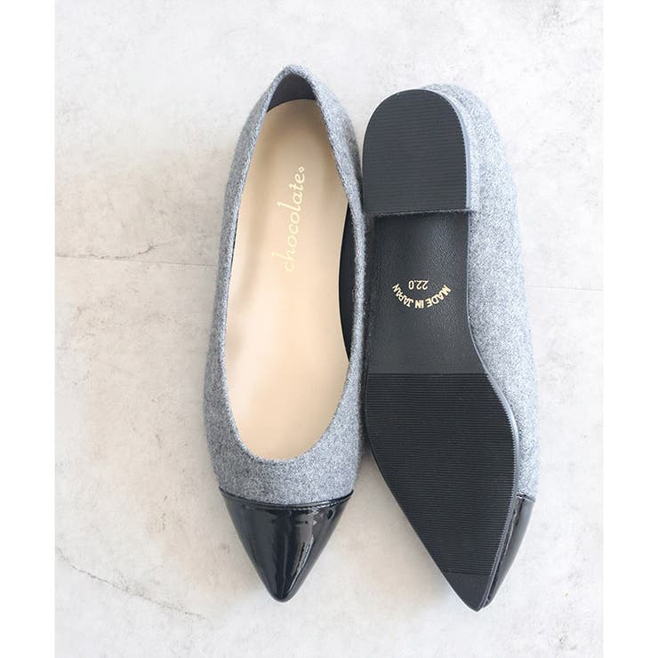 日本製 ポインテッドトゥ トゥキャップ パンプス ローヒール 幅広 | SHOE FANTASY | 詳細画像32 