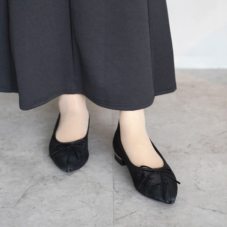 日本製 ポインテッドトゥ レースチュール バレエパンプス | SHOE FANTASY | 詳細画像27 