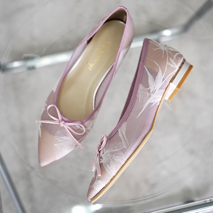 日本製 ポインテッドトゥ レースチュール バレエパンプス | SHOE FANTASY | 詳細画像37 