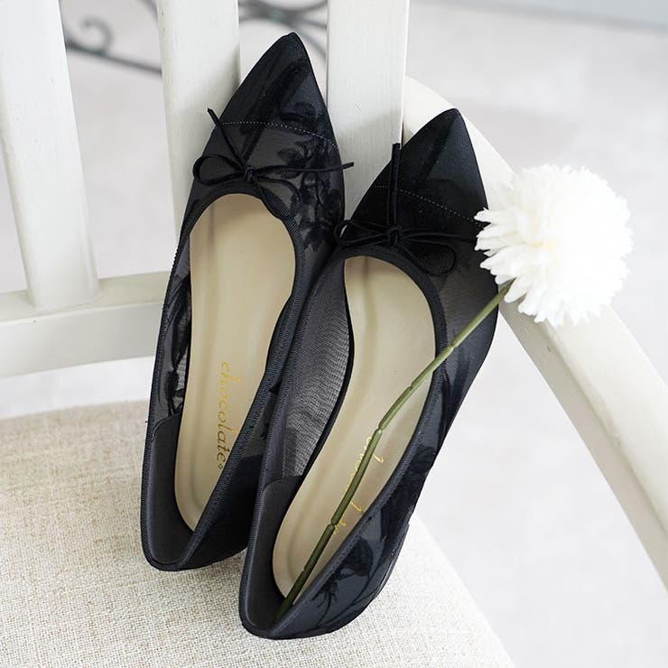 日本製 ポインテッドトゥ レースチュール バレエパンプス | SHOE FANTASY | 詳細画像23 