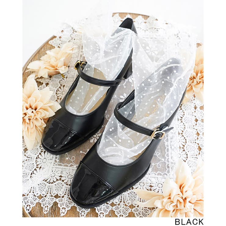 日本製 スクエアトゥ バイカラー メリージェーンパンプス 晴雨兼用 レイン | SHOE FANTASY | 詳細画像26 